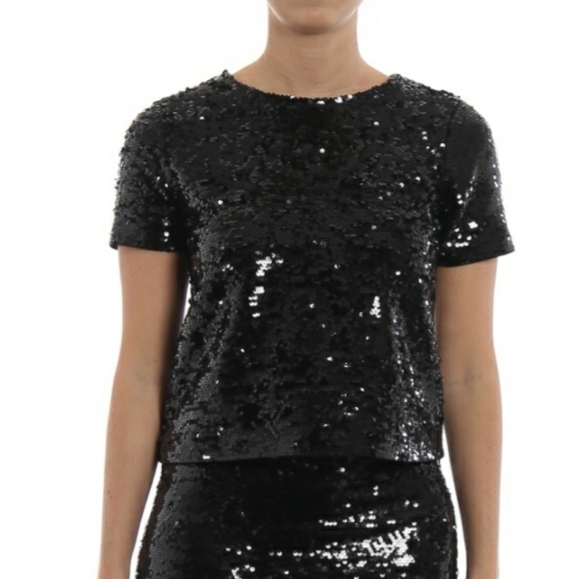 Michael Kors Black Sequin Short Top - Picture 4 of 8
